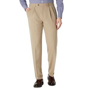 Ralph Lauren Men's 33x28 Crop Classic Fit Ultraflex Pleated Dress Pant Tan NWT